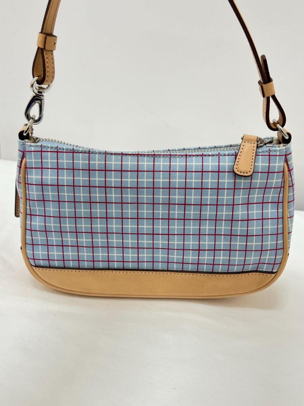 Coach Blue Plaid Small Bag in Style 7736 - Picture 4 of 15